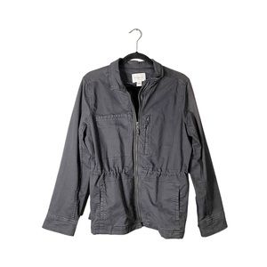 Daily Ritual Navy Blue Cargo Cinch Waist Preppy Full Zip Up Jacket Coat Size 8